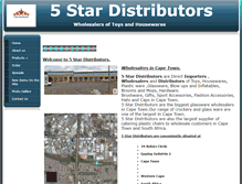 Tablet Screenshot of 5stardistributors.co.za